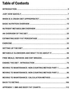 Rapid Fat Loss Handbook Table of Contents