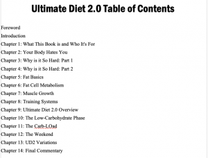 Ultimate Diet 2.0 by Lyle McDonald Table of Contents